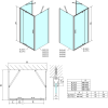 EASY třístěnný sprchový kout 900-1000x900mm, pivot dveře, L/P varianta, čiré sklo