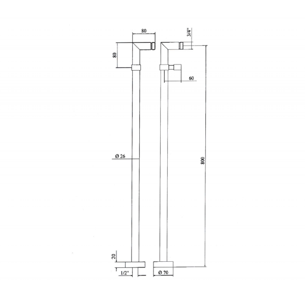 Podlahové napojení 9881 chrom