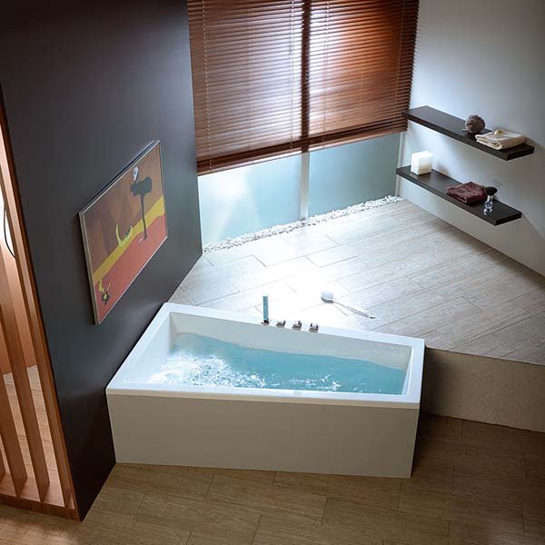 ANDRA L asymetrická vana 180x90x45cm, bílá