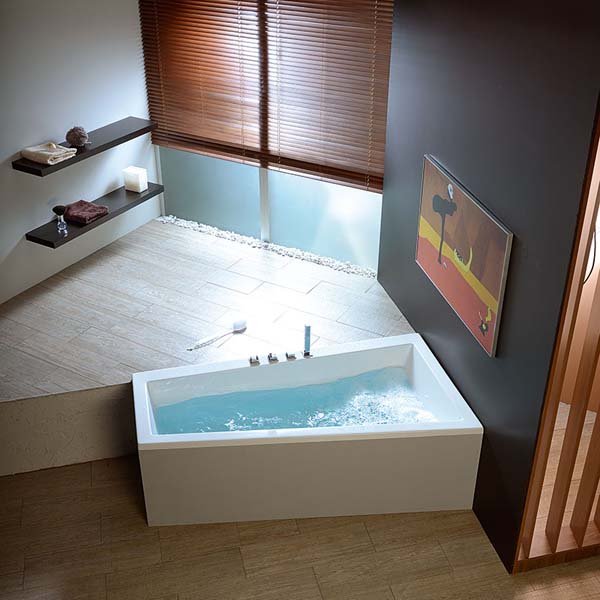 ANDRA R asymetrická vana 170x90x45cm, bílá