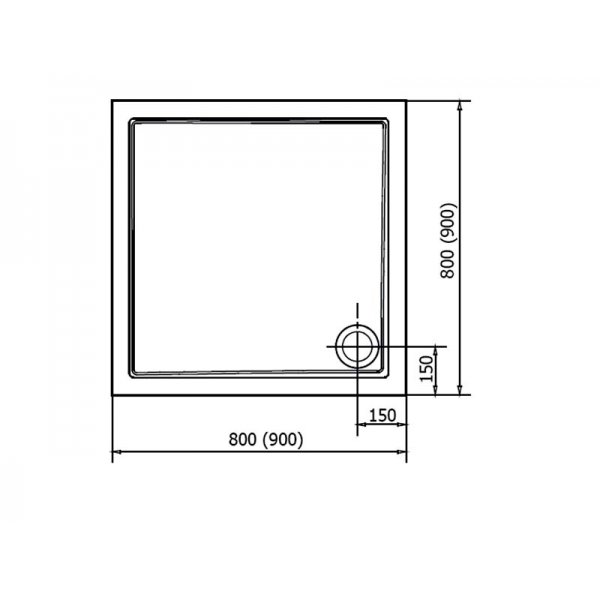 AURA sprchová vanička z litého mramoru, čtverec 80x80cm, bílá