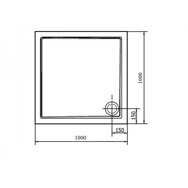 AURA sprchová vanička z litého mramoru, čtverec 100x100cm, bílá