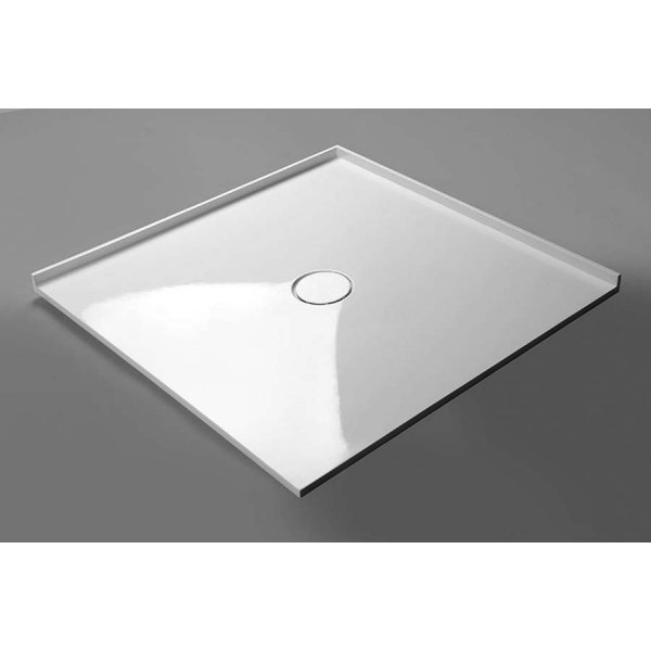 MIRAI sprchová vanička z litého mramoru, čtverec 100x100x1,8cm, bílá