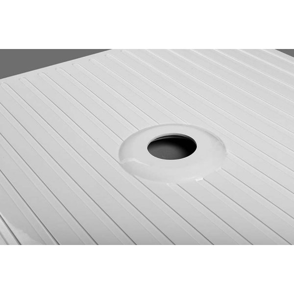 MIRAI sprchová vanička z litého mramoru, čtverec 100x100x1,8cm, bílá