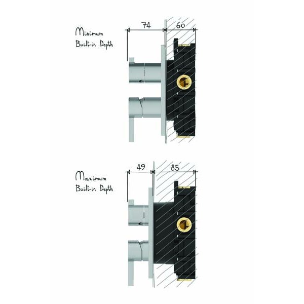 INFINITY T baterie termostatická, 2 funkce