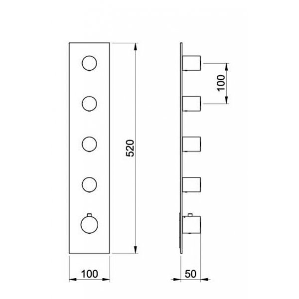Baterie kryt ROUND+SQUARE D, 4 funkce