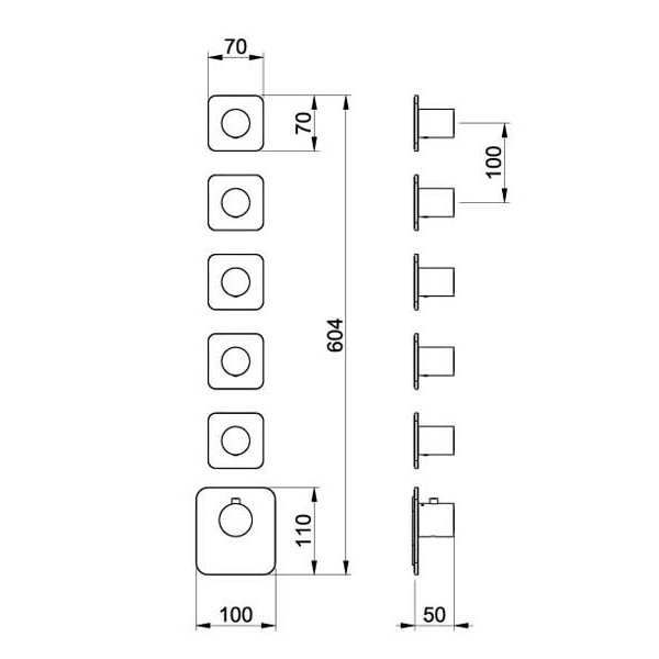 Baterie BLACK kryt ROUND+KUKY S, 5 funkcí