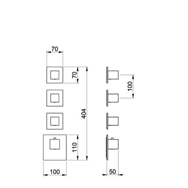Baterie kryt SQUARE S, 3 funkce