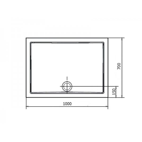 KARIA sprchová vanička z litého mramoru, obdélník 100x70cm, bílá