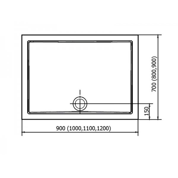 KARIA sprchová vanička z litého mramoru, obdélník 120x70cm, bílá