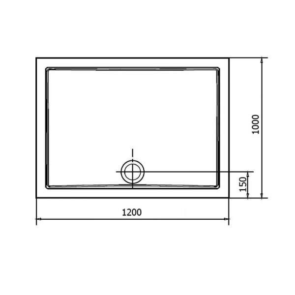 KARIA sprchová vanička z litého mramoru, obdélník 120x100cm, bílá