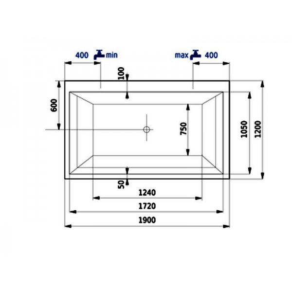 LINEA XXL obdélníková vana 190x120 cm