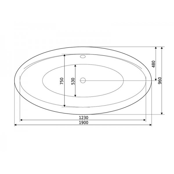 LUMEN oválná vana 190x95 cm