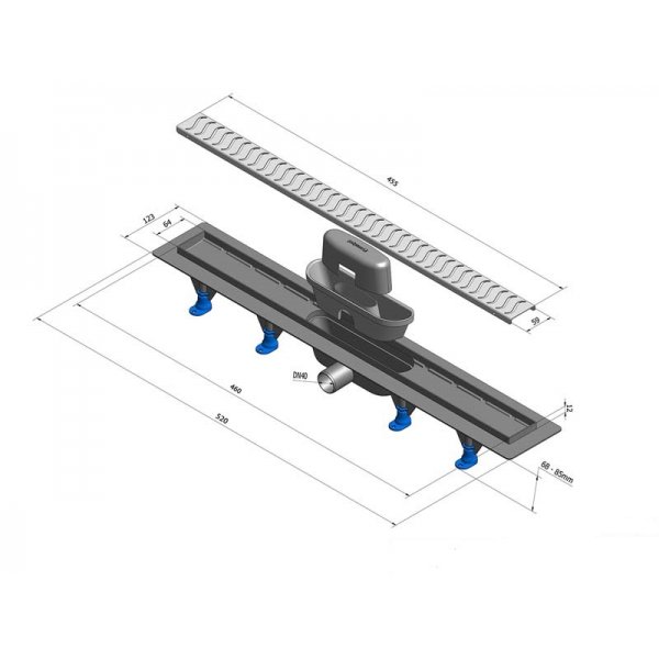 Sprchový kanálek SCENE 45,5