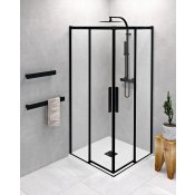 ALTIS LINE BLACK čtvercový sprchový kout 900x900 mm, rohový vstup, čiré sklo