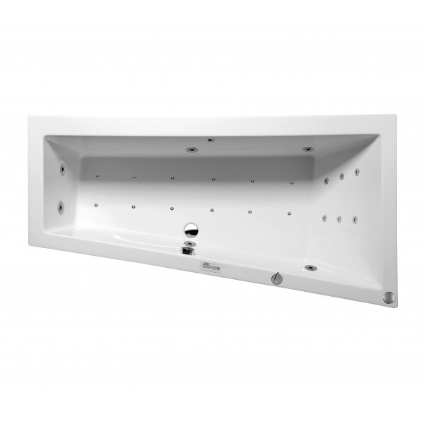 Masážní vana ANDRA R 180x90x45 cm HYDRO + PERLIČKA s PROFI EVO ovládáním, s automatickým Proplachem