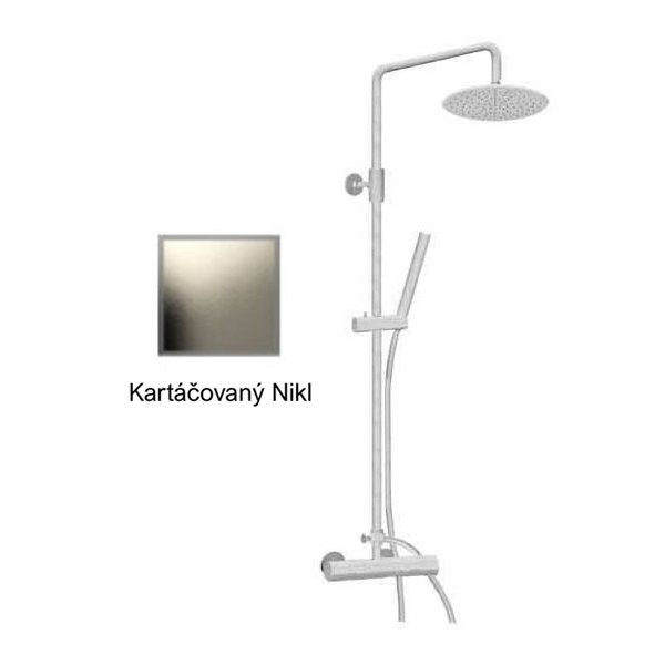 Sprchový sloup ARECO-E FLAT KARTÁČOVANÝ NIKL s pákovou baterií