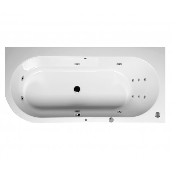 Masážní vana ASTRA R SLIM 165x80x48 cm HYDRO s PROFI LIGHT ovládáním, s automatickým Proplachem