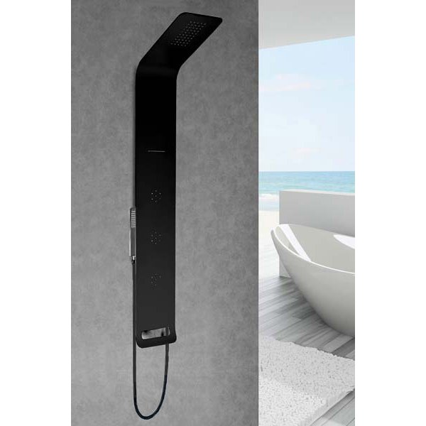 ASTREA BLACK sprchový panel s termostatickou baterií, černá mat