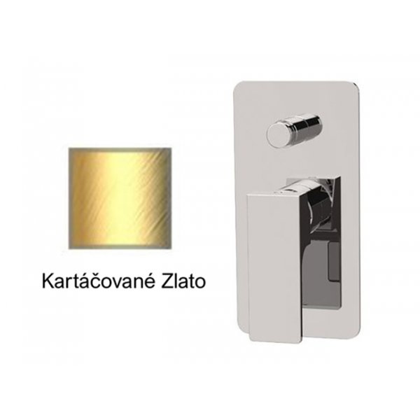 Baterie ABSOLUTE KARTÁČOVANÉ ZLATO podomítková páková, 2 funkce