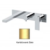 Baterie ABSOLUTE KARTÁČOVANÉ ZLATO podomítková páková, 2 funkce, s výtokovým ramínkem