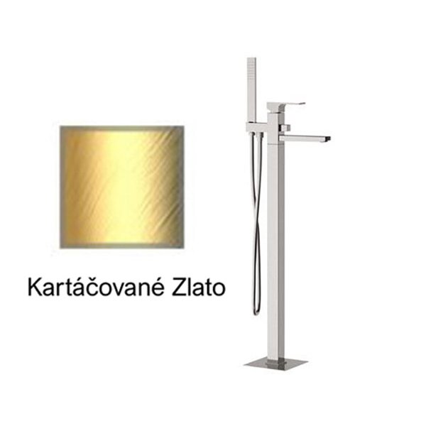 Baterie ABSOLUTE KARTÁČOVANÉ ZLATO vanová do podlahy
