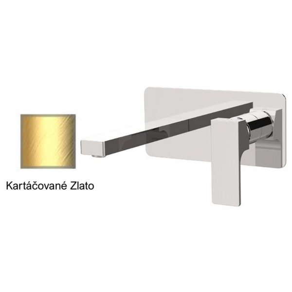 Baterie ABSOLUTE KARTÁČOVANÉ ZLATO umyvadlová ze zdi