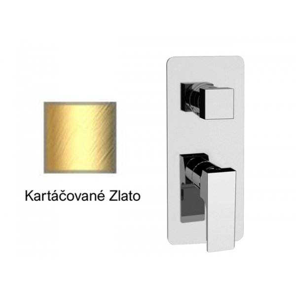 Baterie ABSOLUTE KARTÁČOVANÉ ZLATO podomítková páková, 5 funkcí