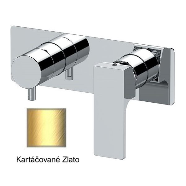 Baterie INFINITY KARTÁČOVANÉ ZLATO podomítková páková, 3 funkce