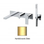 Baterie ABSOLUTE KARTÁČOVANÉ ZLATO podomítková páková, 2 funkce, s vyústěním sprchy a ruční sprchou