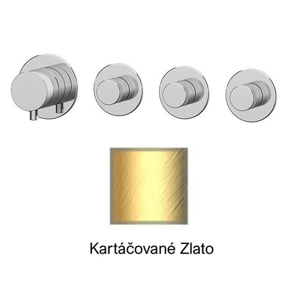 Podomítková baterie KARTÁČOVANÉ ZLATO páková, 3 funkce
