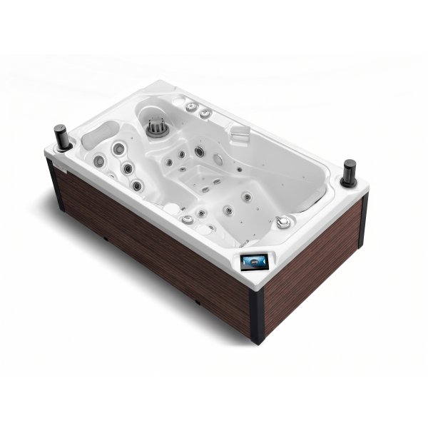 SPA vířivka SEAL SMART 216x125 cm, Bílá Perla/American Walnut, pro 2 osoby