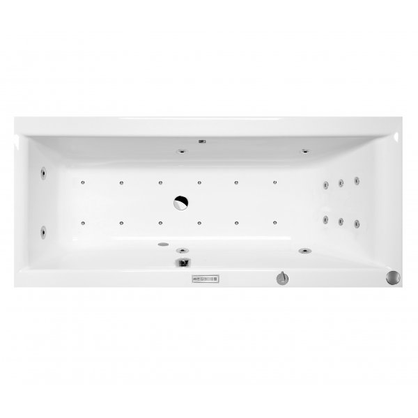 Masážní vana CLEO 160x70x48cm HYDRO + PERLIČKA s PROFI FLAT ovládáním, s automatickým Proplachem