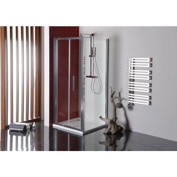 Čtvercová zástěna LUCIS LINE 90x90 cm (skládací dveře + boční stěna)