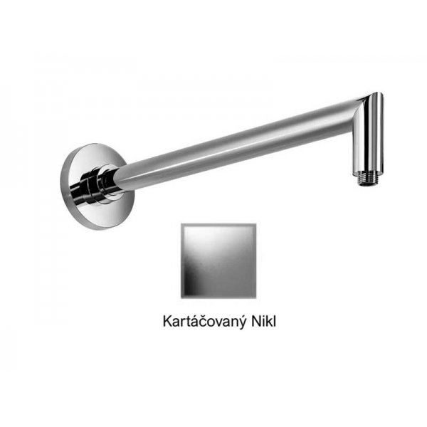 Sprchové ramínko s kotvením, kulaté, KARTÁČOVANÝ NIKL, 50 cm