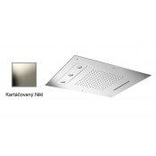 Zápustná sprcha KARTÁČOVANÝ NIKL 63x48 cm s vodopádem a rotačními tryskami