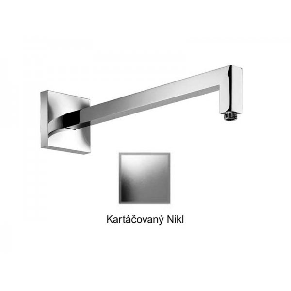 Sprchové ramínko s kotvením, hranaté, KARTÁČOVANÝ NIKL, 50 cm
