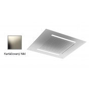 Zápustná VELVET RAIN sprcha KARTÁČOVANÝ NIKL s vodopádem a chromoterapií 50x50 cm, 2 funkce