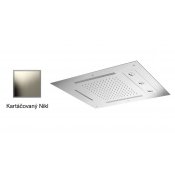 Zápustná sprcha KARTÁČOVANÝ NIKL 63x48 cm s vodopádem, rotačními tryskami a chromoterapií