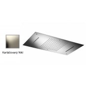 Zápustná sprcha KARTÁČOVANÝ NIKL 70x38 cm, s chromoterapií, 2x vodopád
