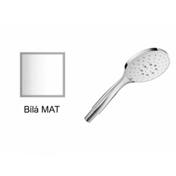 Ruční sprcha BÍLÁ MAT 3 funkční Ø13 cm