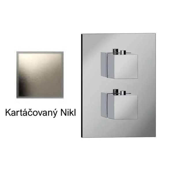 QUADRO T KARTÁČOVANÝ NIKL baterie termostatická, 2 funkce