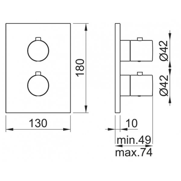 BLEND T baterie termostatická, 3 funkce