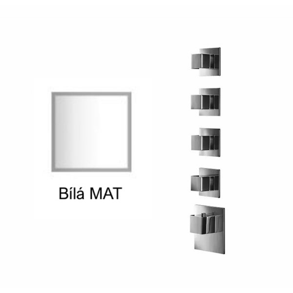 Baterie BÍLÁ MAT kryt SQUARE S, 4 funkce