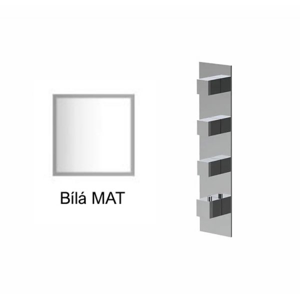 Baterie BÍLÁ MAT kryt SQUARE D, 3 funkce