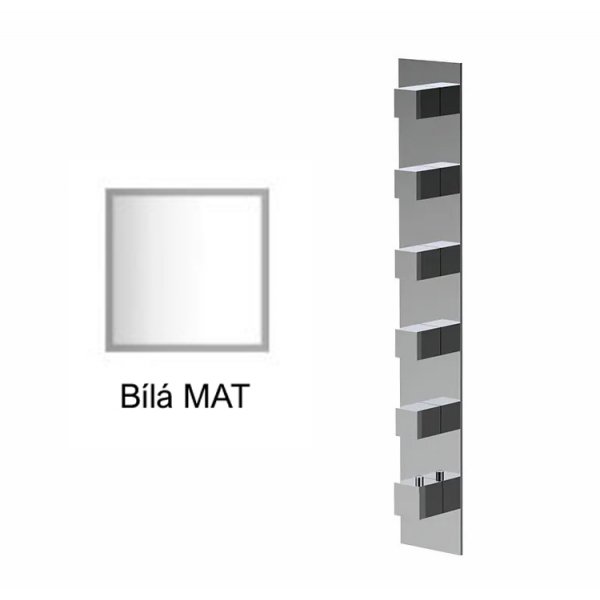 Baterie BÍLÁ MAT kryt SQUARE D, 5 funkcí