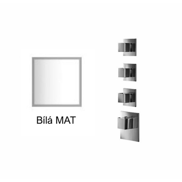 Baterie BÍLÁ MAT kryt SQUARE S, 3 funkce