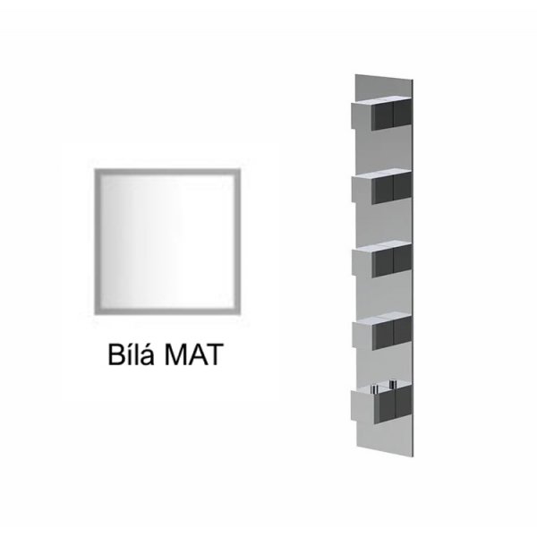 Baterie BÍLÁ MAT kryt SQUARE D, 4 funkce