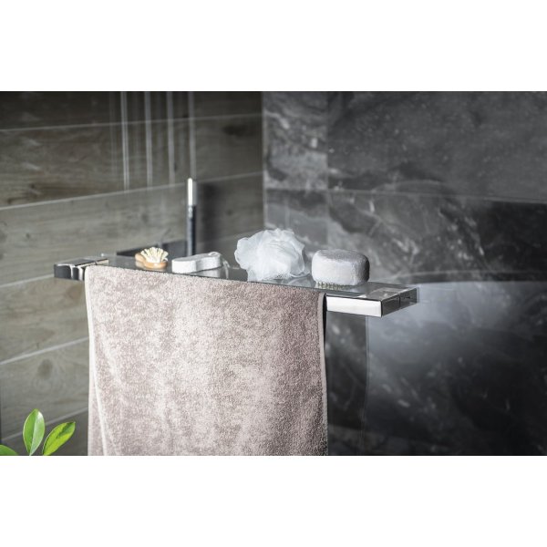 Polička EVEREST s držákem osušky, chrom