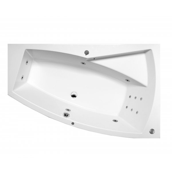 Masážní vana EVIA R 170x100x47 cm HYDRO s PROFI LIGHT ovládáním, s automatickým Proplachem